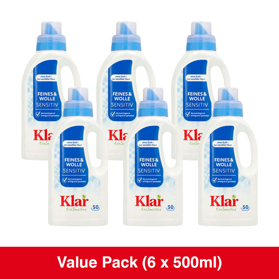 Klar Fragrance-Free Fine Fabric and Wool Liquid Detergent 500ml